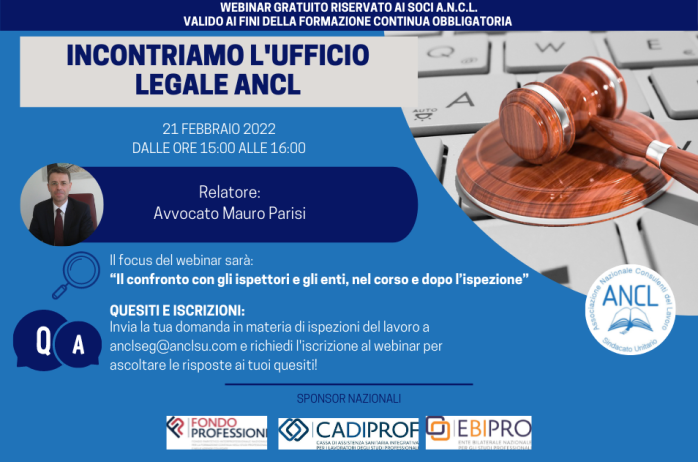 Incontriamo l'Ufficio Legale ANCL