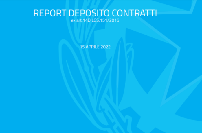 Report deposito contratti del Ministero del Lavoro e delle Politiche Sociali