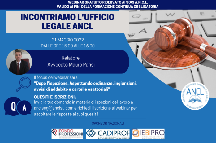 Incontriamo l'Ufficio Legale ANCL