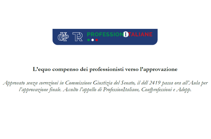 L'equo compenso dei professionisti verso l'approvazione