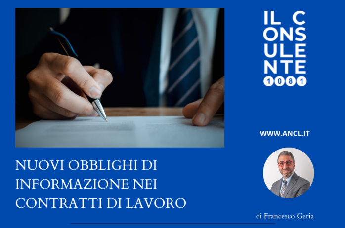 Nuovi obblighi di informazione nei contratti di lavoro