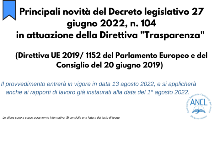 Pubblicato sulla Gazzetta Ufficiale il decreto in attuazione della Direttiva 