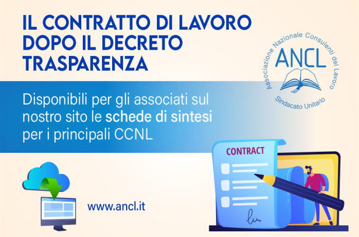 Il contratto di lavoro dopo il decreto trasparenza: schede di sintesi dei principali CCNL  (articolo aggiornato con nuovi format) 