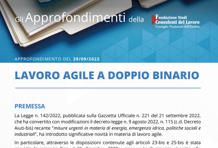 Lavoro agile a doppio binario