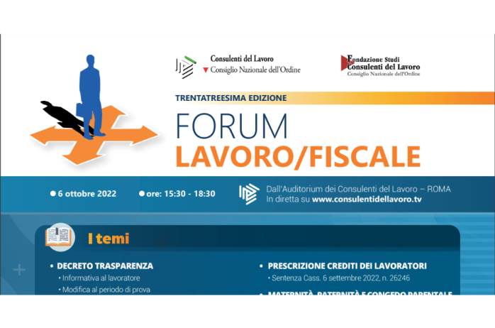  Forum Lavoro/Fiscale - 6 ottobre 2022