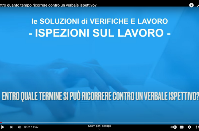 Entro quanto tempo ricorrere contro un verbale ispettivo?