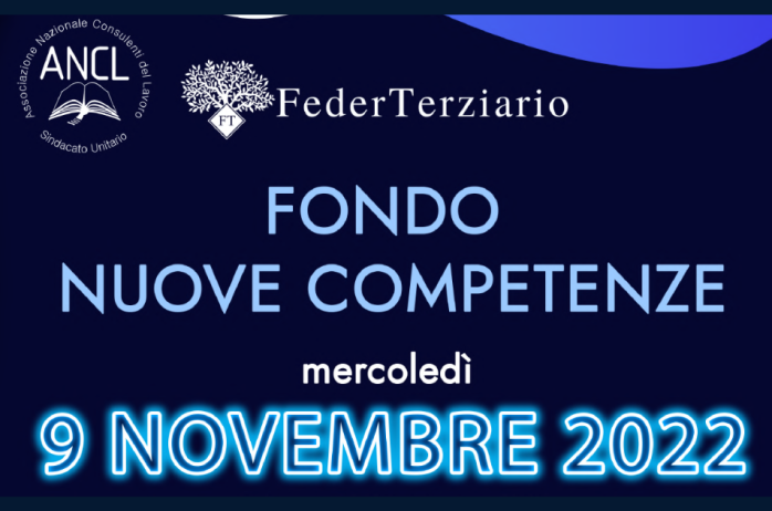 Fondo Nuove Competenze - webinar in collaborazione con Federterziario 