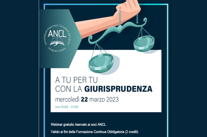 A tu per tu con la giurisprudenza - Nuovo incontro 22 marzo 2023 - Slides e registrazione del webinar