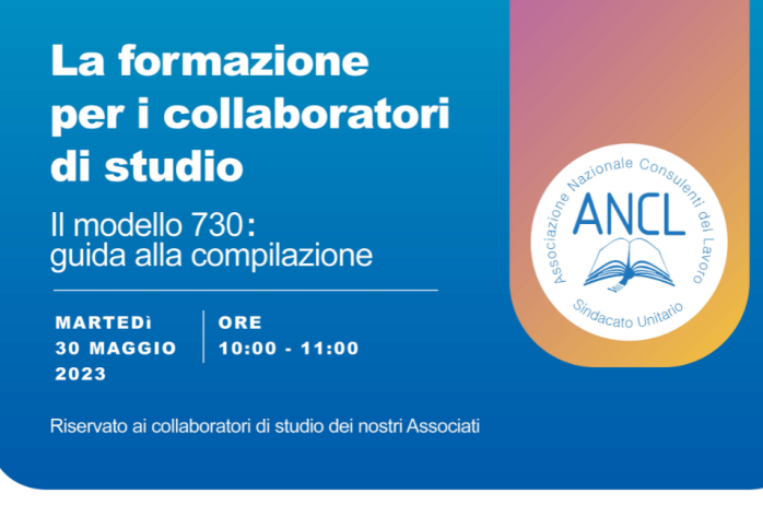 Nuovo incontro - La formazione per i collaboratori di Studio - 30 maggio 2023