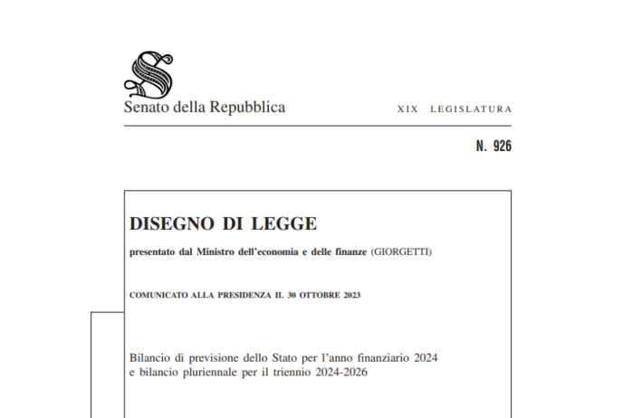 La bozza della legge di bilancio 2024 arriva in Senato