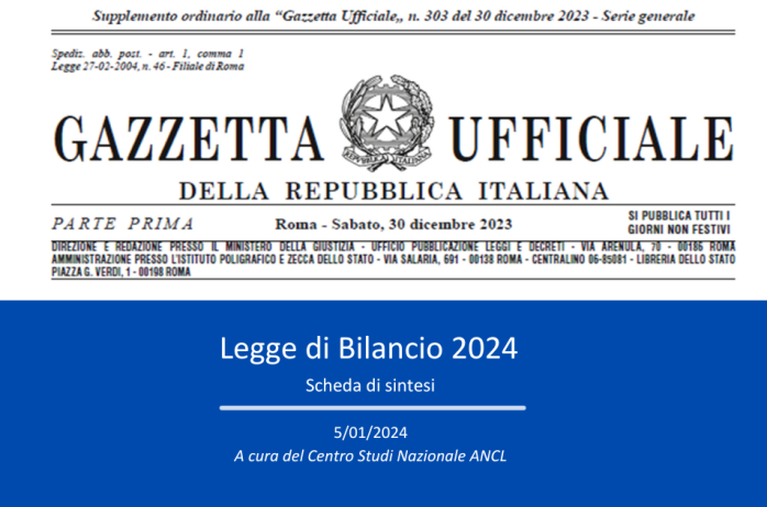 Legge di Bilancio 2024 - scheda di sintesi 