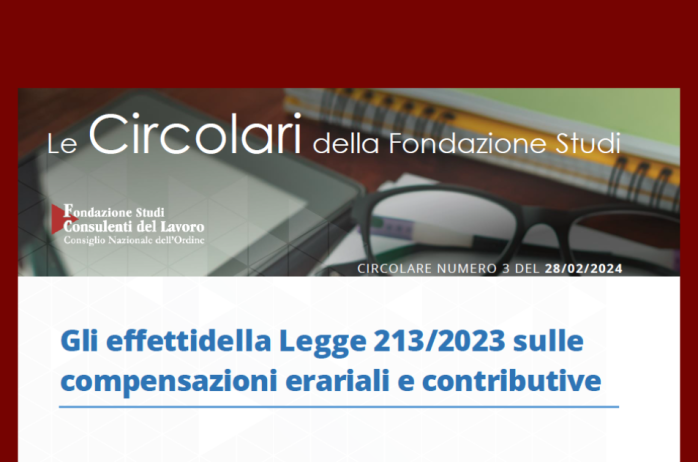 Circ. Fondazione Studi: Gli effetti della legge n. 213/2023 sulle compensazioni erariali e contributive