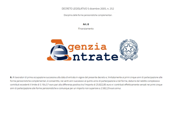 AdE: contribuzione alla previdenza complementare e familiari fiscalmente a carico