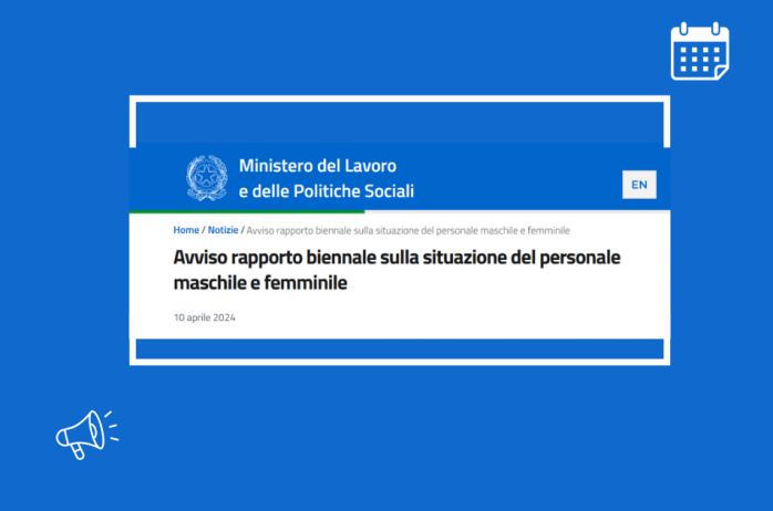 Prorogato il termine per il rapporto sulla situazione del personale maschile e femminile