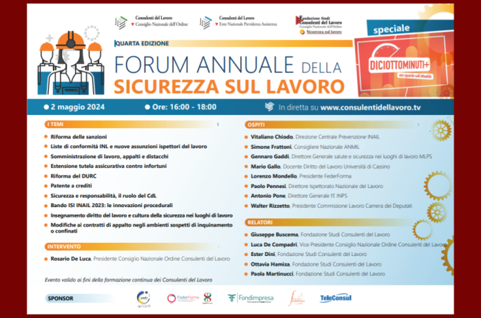 CNO - Speciale Forum sicurezza sul lavoro 