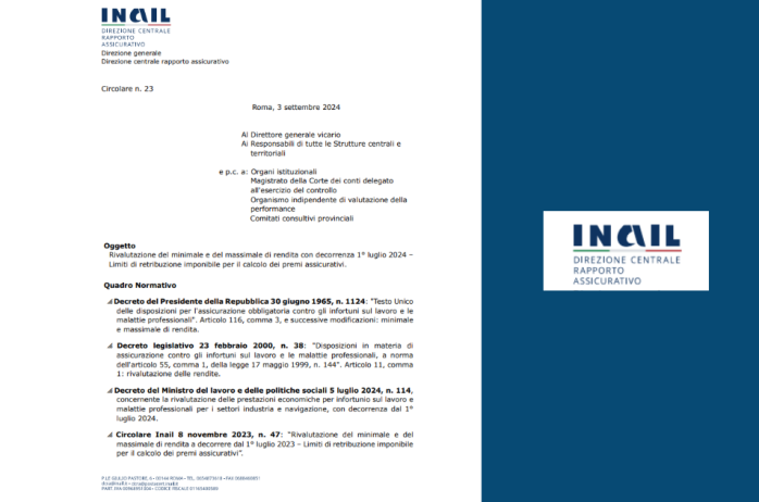 INAIL: limiti di retribuzione imponibile per il calcolo dei premi assicurativi