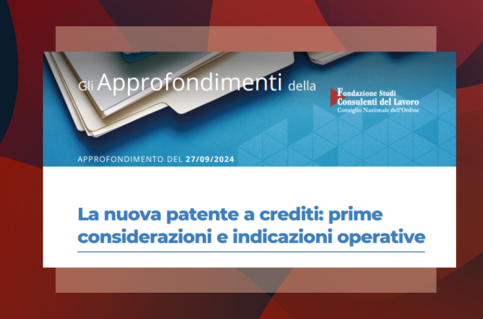 Fondazione Studi CdL - Patente a crediti: istruzioni per l'uso 