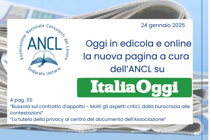 L'ANCL su ItaliaOggi: edizione del 24 gennaio