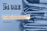 Il Sole 24Ore parla dell'importante conquista per i Professionisti sulla Parità di genere, conseguita anche grazie all'intervento dell'Ufficio Legale ANCL 