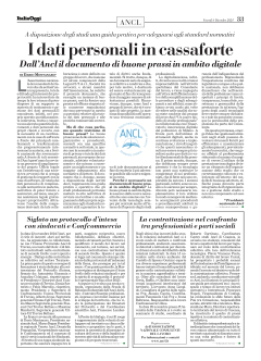 I dati personali in cassaforte - Dall'ANCL il documento di buone prassi in ambito digitale